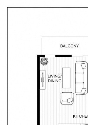 BLU Bellevue Apartments 0x1 1 A Floor Plan BLU Bellevue Apartments 0x1 1 A Floor Plan